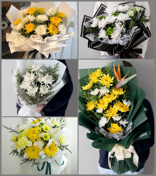 山东青岛胶州市胶东街道大半窑村白事花束代送